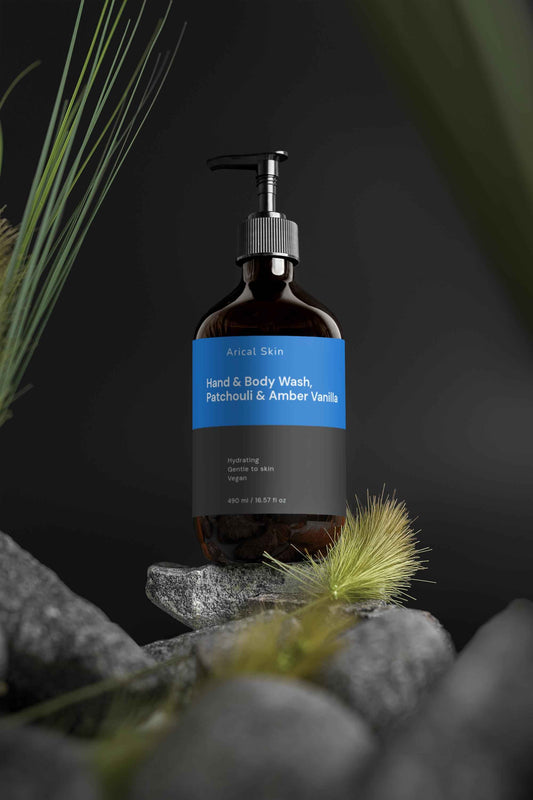 Arical Skin Hand & Body Wash, Patchouli & Amber Vanilla
