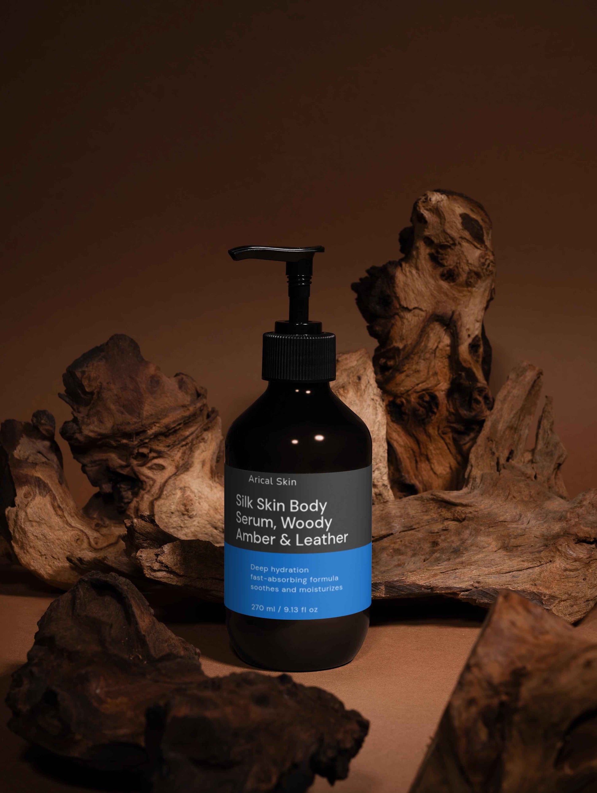 Arical Skin Silk Skin Body Serum, Woody Amber & Leather