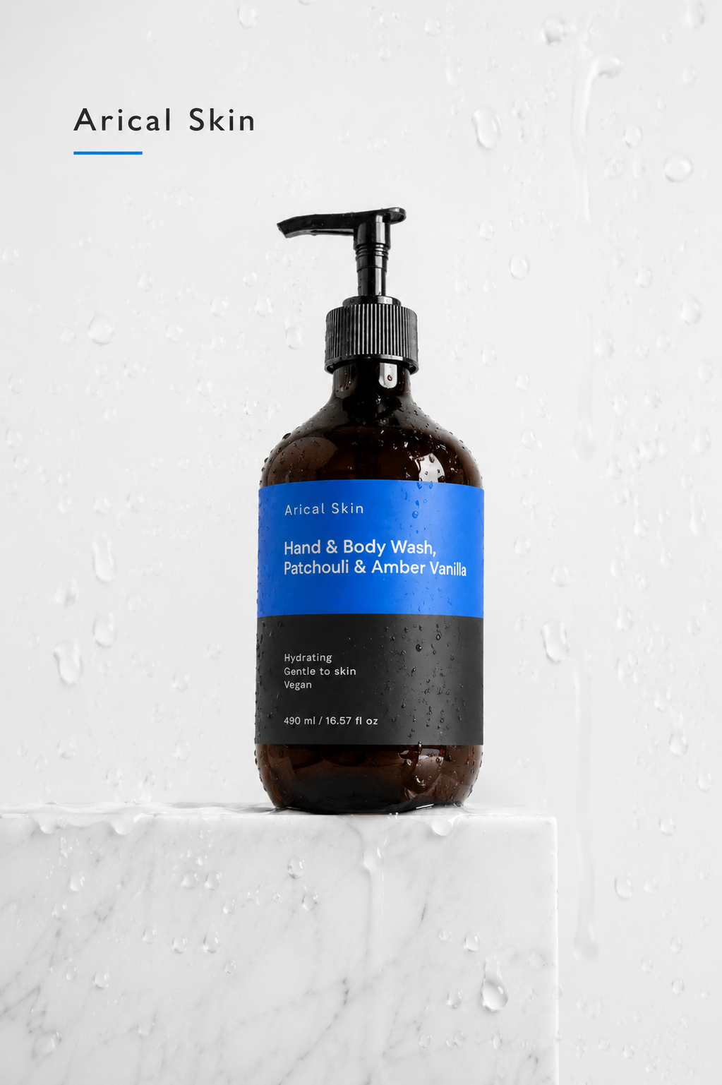 Arical Skin Hand & Body Wash, Patchouli & Amber Vanilla