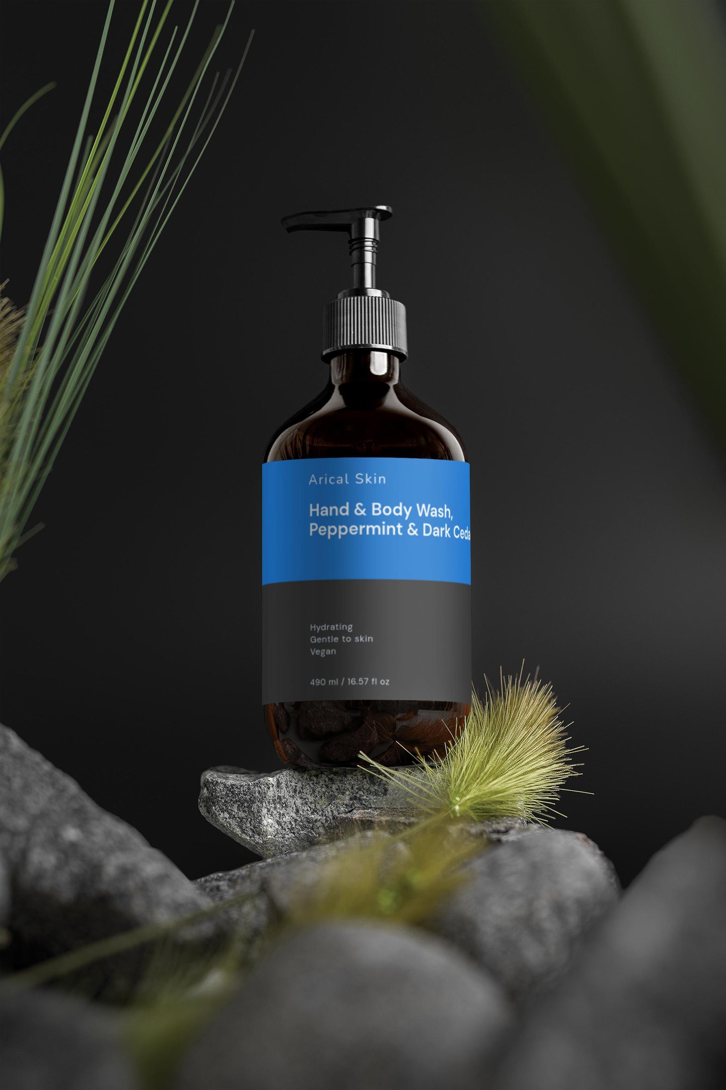 Hand & Body Wash, Peppermint & Dark Cedar